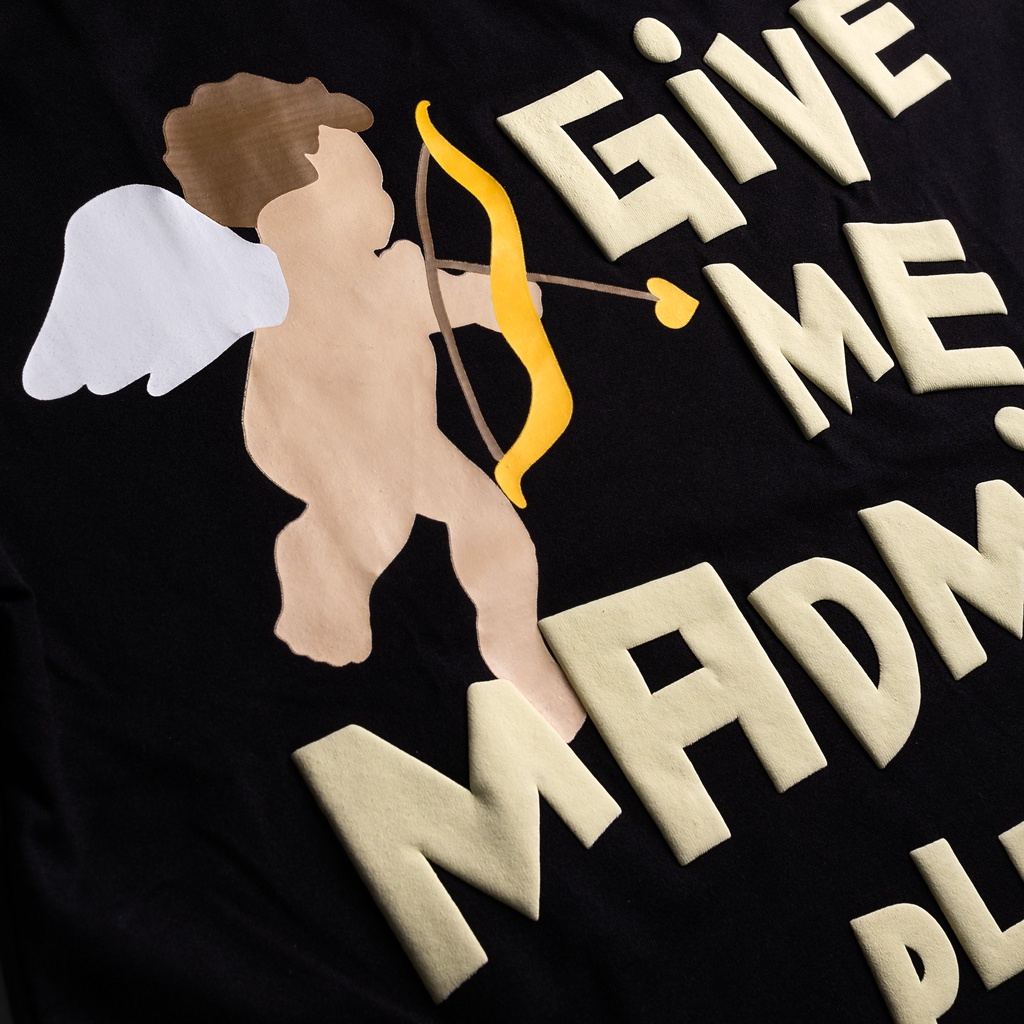 MADMIND® Chính Hãng - Áo Thun In Nổi Give Me  Màu Đen / Xám Form Rộng Unisex