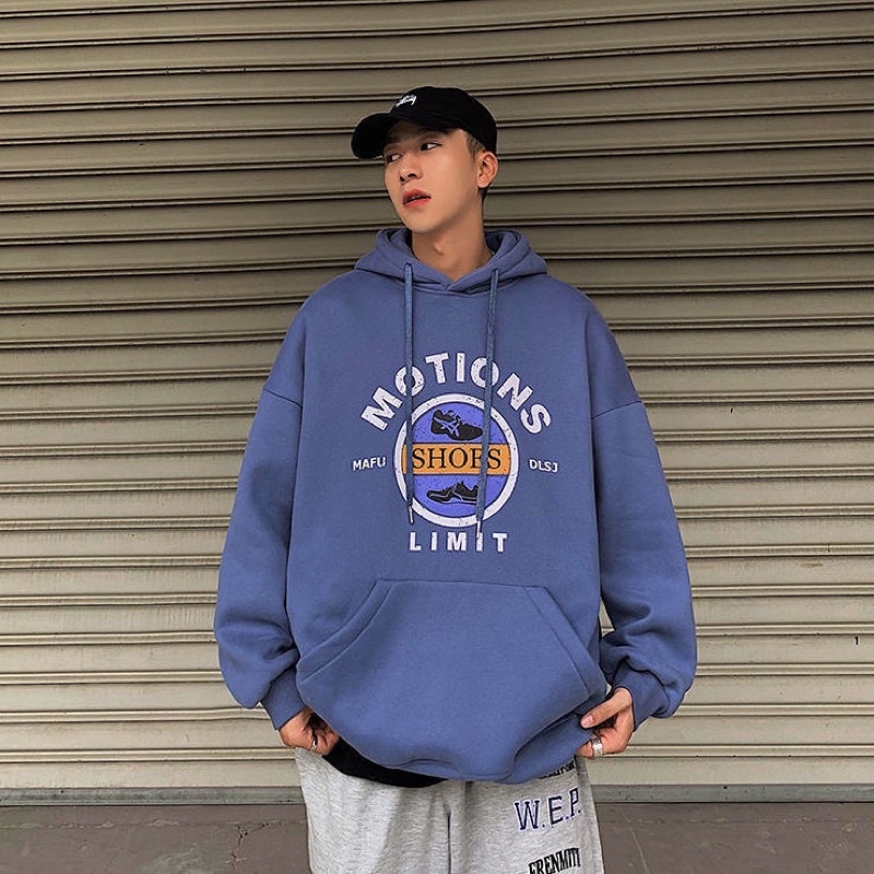 Áo nỉ bông có mũ nam nữ, áo hoodie unisex free size M0TI in logo trước , phom rộng phong cách hàn quốc ulzzang cực đẹp