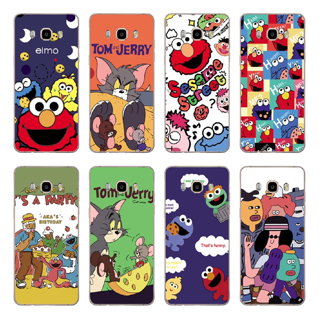 Ốp điện thoại TPU dẻo in hình Sesame Street cho Samsung Galaxy A9 Pro/A8/A7/A5/A3 2015/A7000/A5000/A3000