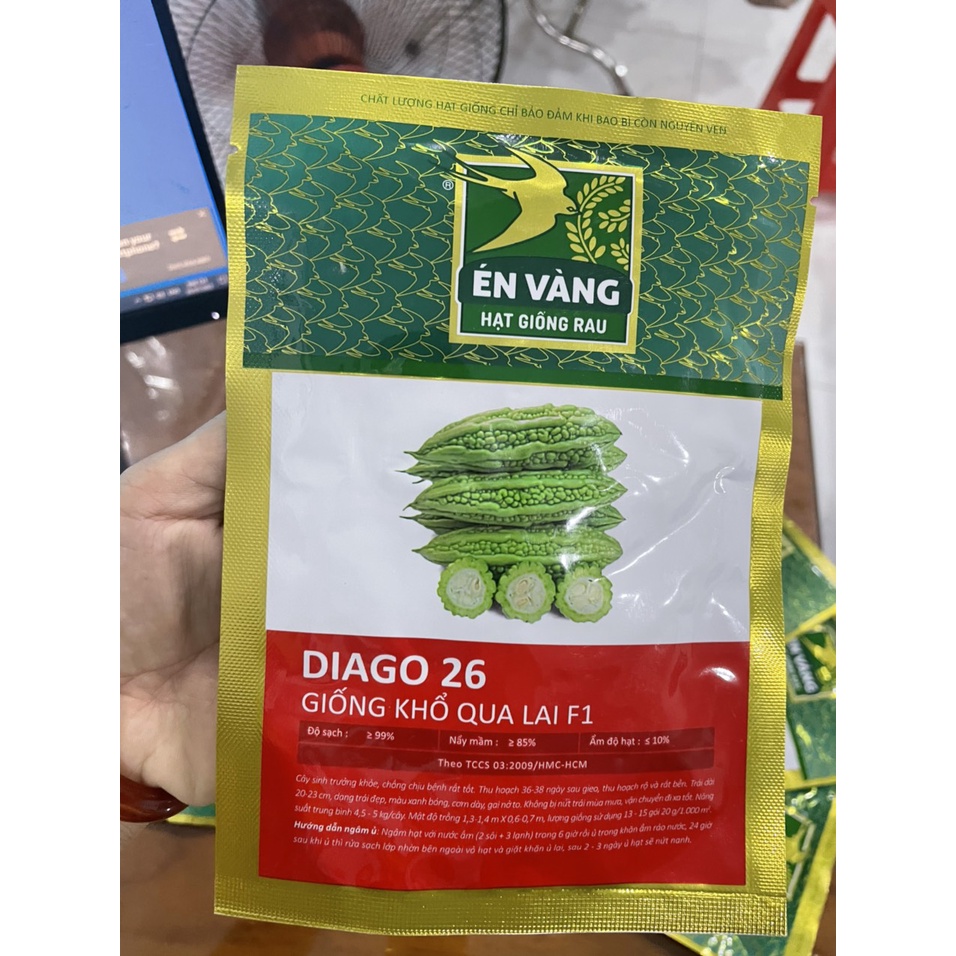 HẠT GIỐNG KHỔ QUA LAI F1 ÉN VÀNG DIAGO 26 (GÓI 20GR)