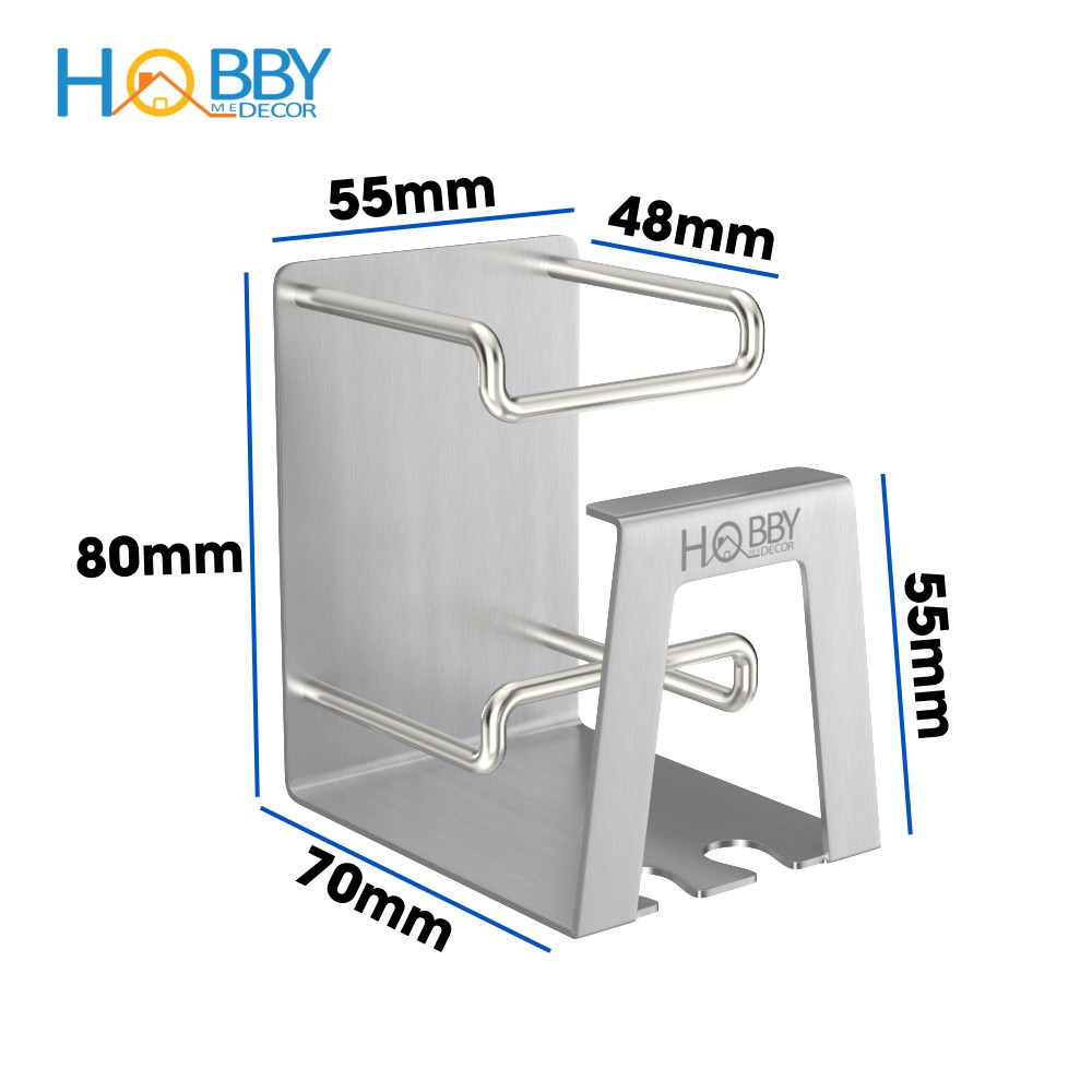 Kệ đựng bàn chải kem đánh răng HOBBY Home Decor KBC31 Inox 304 dán tường - kèm keo dán