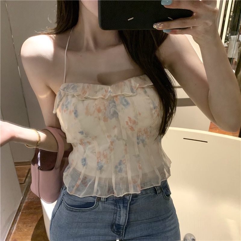 Áo Yếm Nữ In Hoa Gợi Cảm Hợp Thời Trang