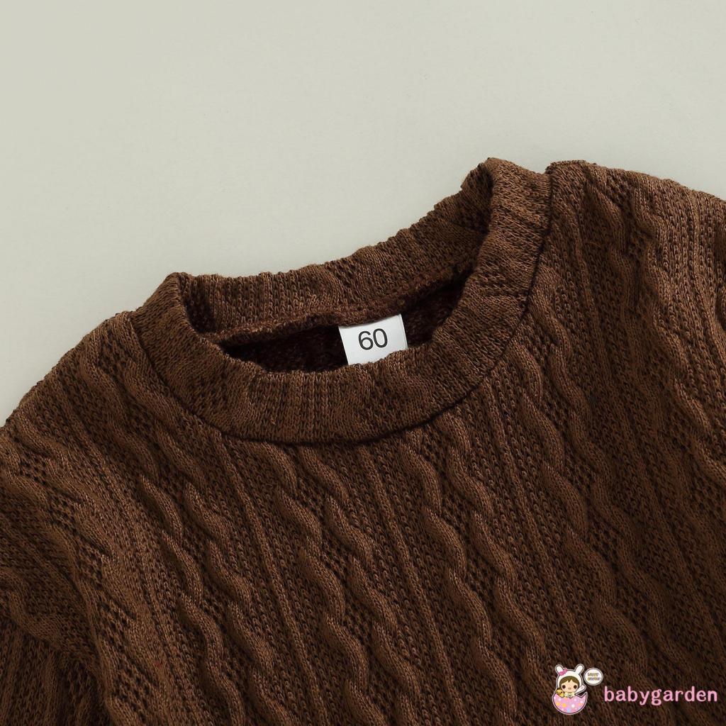 Áo Liền Quần Dài Tay Cổ Tròn Màu Sắc Đơn Giản Cho Bé