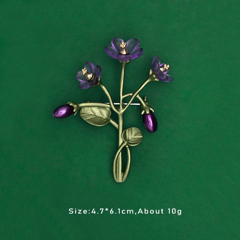 Ghim Cài Áo Hình Lá Cây Đính Ngọc Trai Phong Cách Hàn Quốc