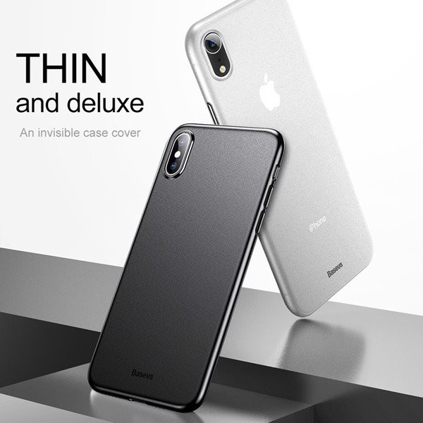 Ốp lưng iPhone XS Max chống bám vân tay Baseus lụa siêu mỏng 0.45mm