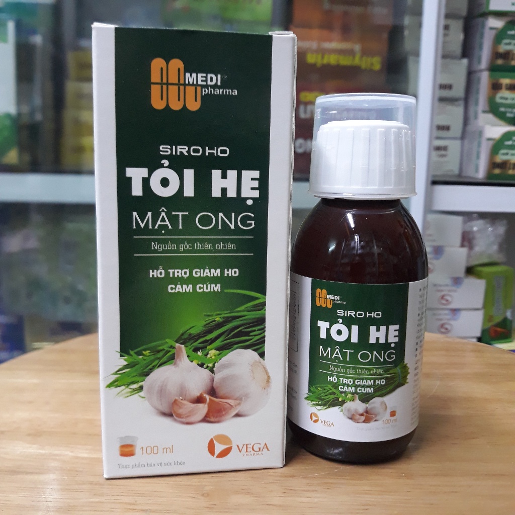 Siro TỎI HẸ MẬT ONG chai 100ml hỗ trợ giảm ho, cảm cúm