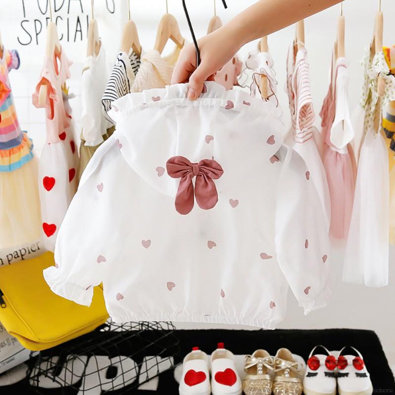 Áo Khoác Chống Nắng In Hình Trái Tim Dễ Thương Dành Cho Bé Gái Từ 6 Tháng Tuổi - 3 Tuổi