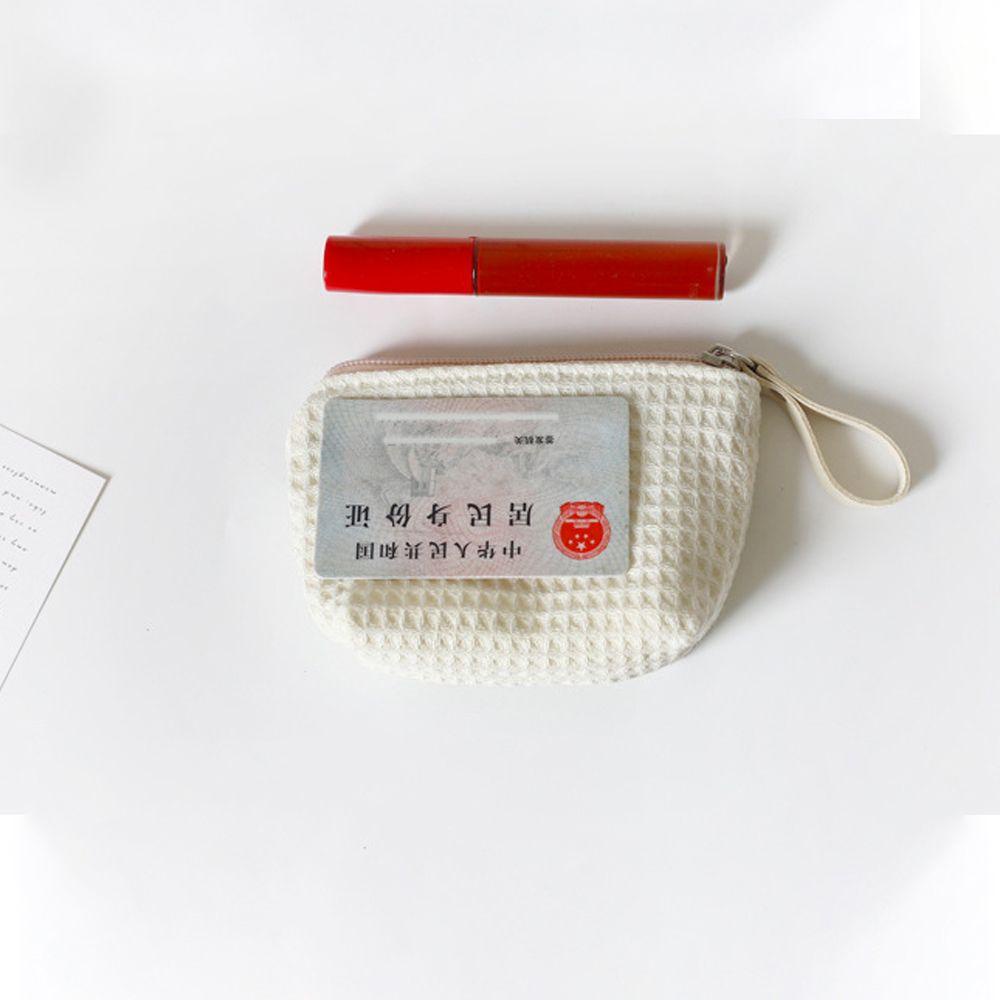 Ví Đựng Tiền Xu Mini Đeo Cổ Tay Họa Tiết Kẻ Sọc / Hoa Xinh Xắn Có Khóa Kéo Tiện Dụng