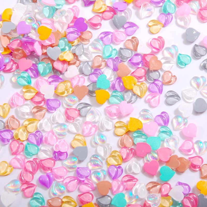 Bộ 20 Phụ Kiện Trang Trí Móng Tay Hình Trái Tim Xinh Xắn