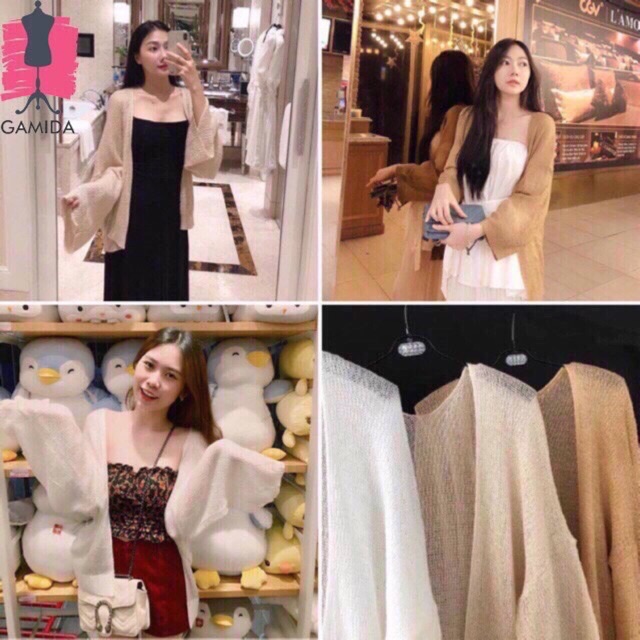 Áo khoác cardigan loại len mỏng, chất liệu cực kì đẹp