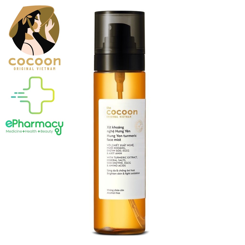 Xịt Khoáng Nghệ Hưng Yên Cocoon Turmeric Face Mist giúp sáng da và ngăn ngừa oxy hóa 130ml