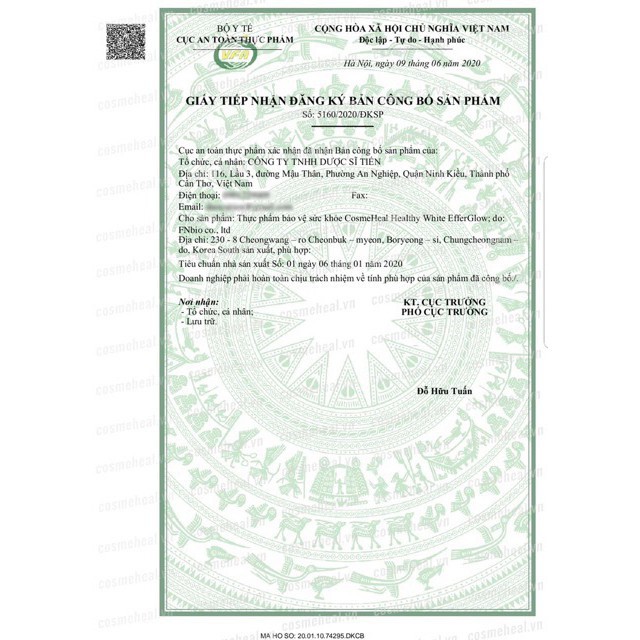 TRUYỀN TRẮNG DẠNG SỦI EFFERGLOW COSMEHEAL | Thế Giới Skin Care