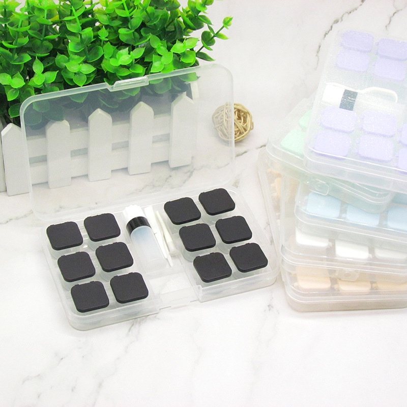 Hộp 12 hộp nhỏ đựng kính áp tròng CALK trong suốt nhỏ gọn dễ mang theo