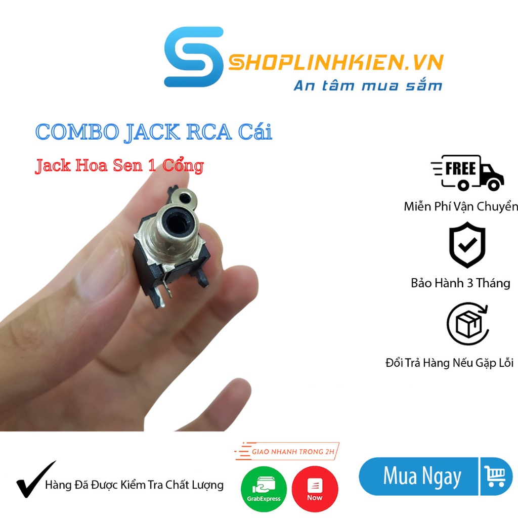 COMBO Jack RCA  cái hoa sen đơn rắc AV cổng đơn cho thiết bị audio DIY mạch điện - ShopLinhKienM2M