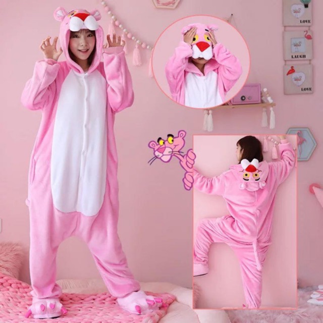 ❤️ FREESHIP❤️ Bộ Đồ Thú Báo Hồng Người Lớn Loại 1