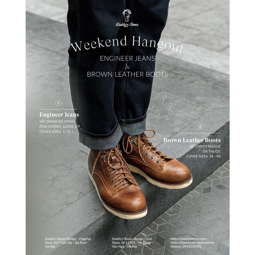 Quần Jean nam, Quần bò nam, Engineer Jeans Daddy's Shoes