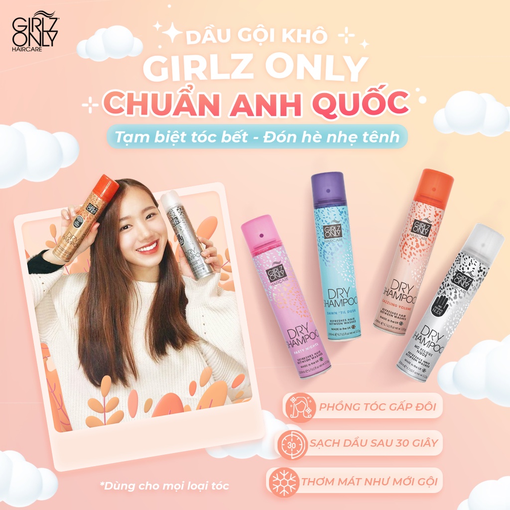 [CHÍNH HÃNG] Dầu Gội Khô Girlz Only Dry Shampoo 200ml