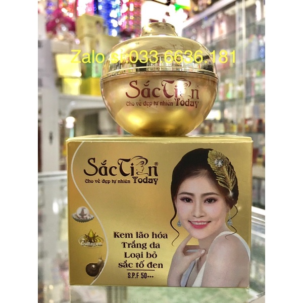 Kem Sắc Tiên hủ lớn lão hoá da-trắng da-loại bỏ sắc tố da-chống nắng SPF 50+ hủ 15g