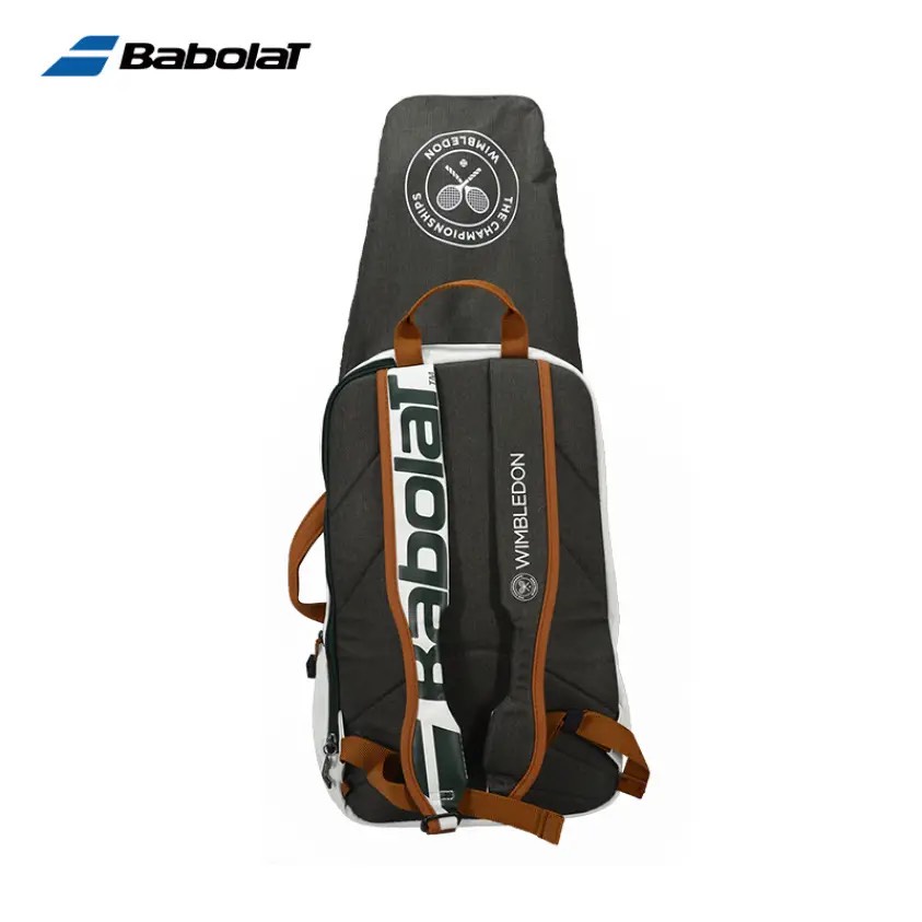 Balo tennis Babolat BackPack Pure Wimbledon màu trắng ghi ngăn gập