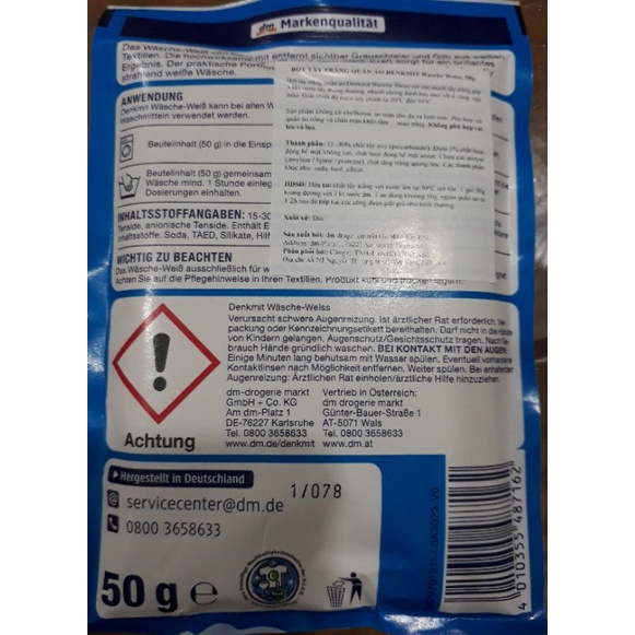 Bột  tẩy  trắng  quần  áo  DENKMIT ( hàng  nhập  khẩu Đức)