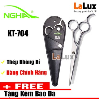 KT-704 Kéo Cắt Tóc Thương Hiệu KỀM NGHĨA - Kéo Cắt Làm Từ Thép Không Rỉ - Có Giá Đỡ Ngón Tay Thoải Mái Khi Sử Dụng