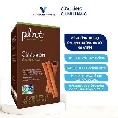 Viên uống hỗ trợ ổn định đường huyết PLNT Cinnamon 60 viên/ hộp