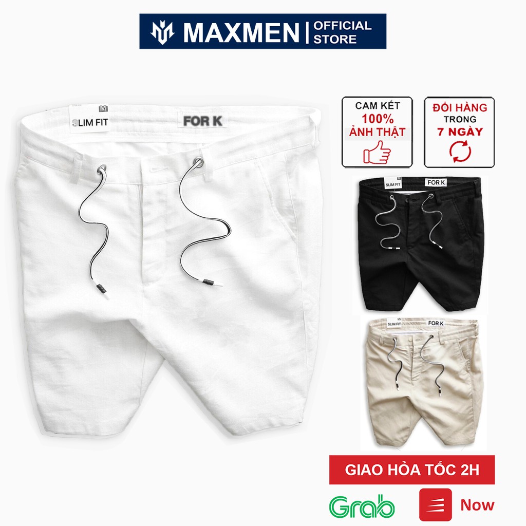 Quần đùi kaki nam màu trắng co giãn cao cấp chính hãng lưng thun chất kaki đẹp co giãn 2 chiều H4