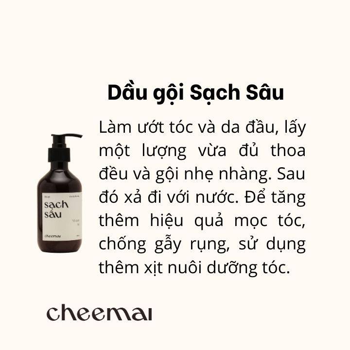 Dầu gội tinh dầu cam sả cho tóc dầu, hạn chế tiết dầu, làm sạch da đầu, chống gãy rụng 300ml - Sạch Sâu CHEEMAI Việt Nam