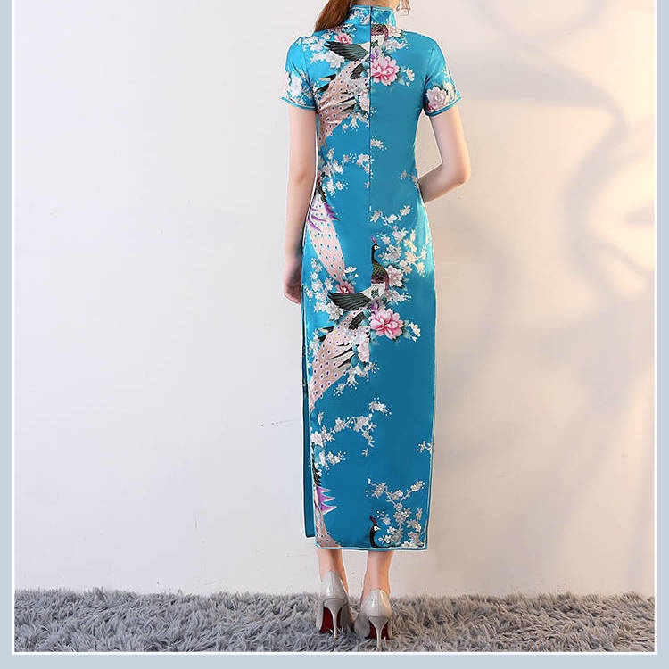 Áo dài Đầm Sườn Xám Cách Tân Dáng Dài Thiết Kế Mới Xinh Xắn Thời Trang