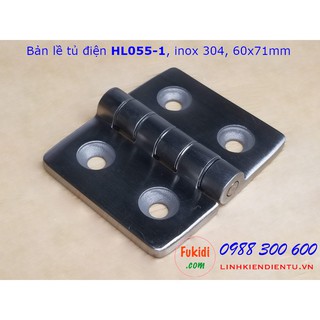 Bản lề tủ điện Hengzhu HL055-1, inox 304 kich thước 60x71mm