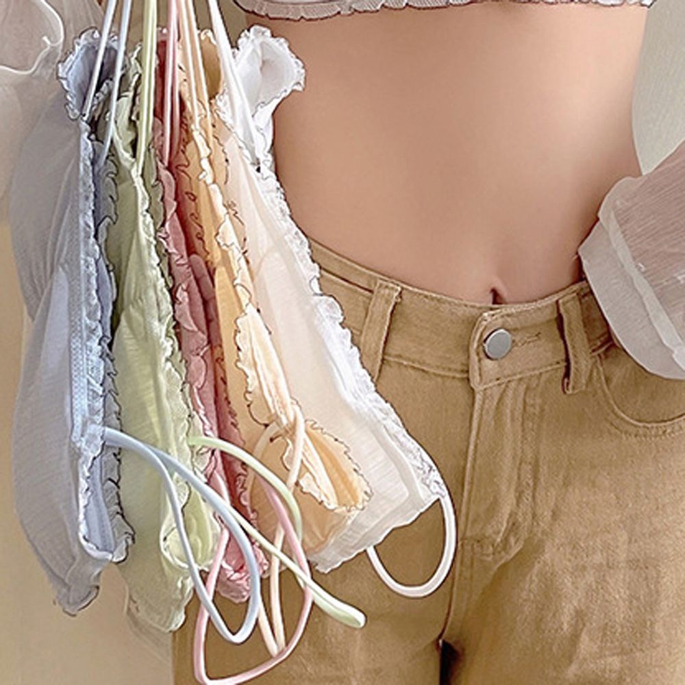 Áo ngực hai dây không đường may ba nút nhiều màu tùy chọn hở lưng vải thoáng khí thoải mái thân thiện da cho nữ