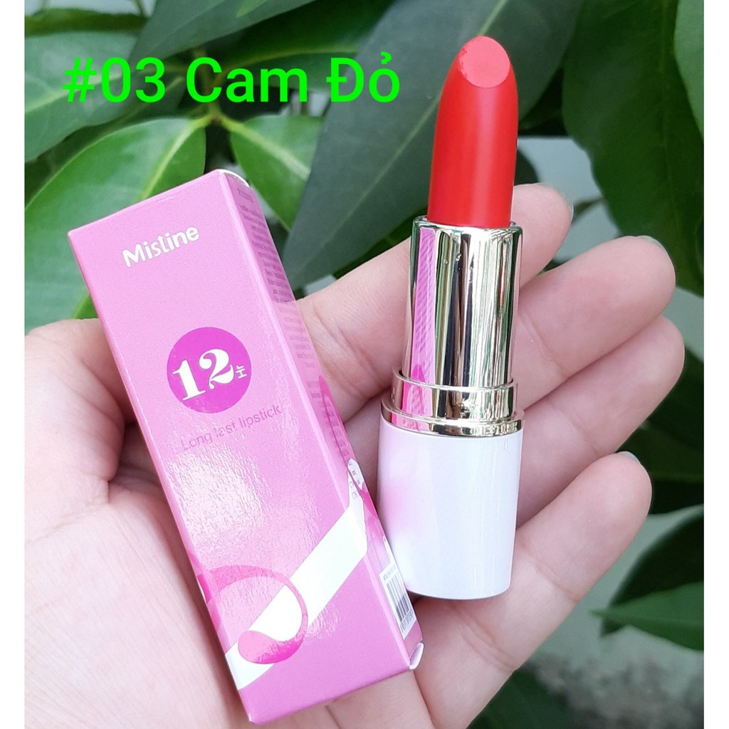 [Cam Đỏ] Son môi siêu Lỳ 12 giờ Mistine # 03 Màu Cam Đỏ – Thái Lan | BigBuy360 - bigbuy360.vn