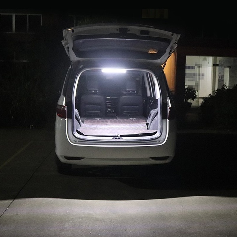 Thanh đèn 84/108 LED COB ánh sáng trắng kèm công tắc gắn trần nhà trang trí nội thất xe hơi tiện dụng