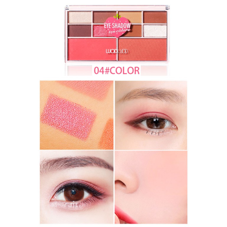 Bảng phấn mắt má tạo khối đa năng Wodwod Eyeshadow Ten Colors 10 ô