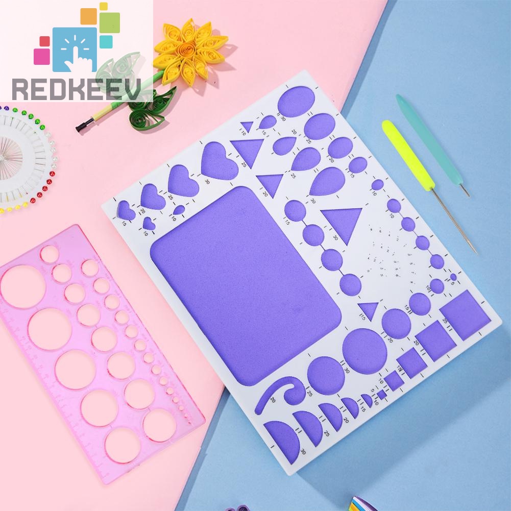 Bộ khuôn và nhíp hỗ trợ làm tranh giấy xoắn thủ công