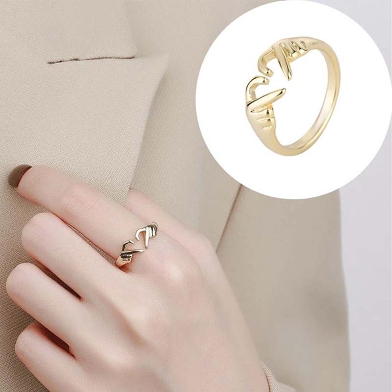 1 Nhẫn Đeo Tay Tạo Hình Bàn Tay Lãng Mạn Dành Cho Cặp Đôi