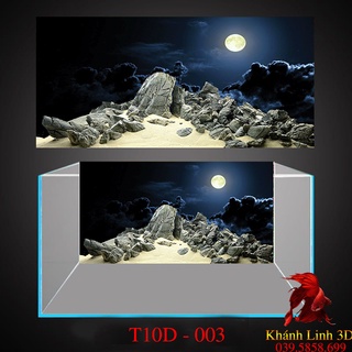 Tranh 3D hồ cá đá trăng trang trí, có keo sẵn, đa dạng kích thước