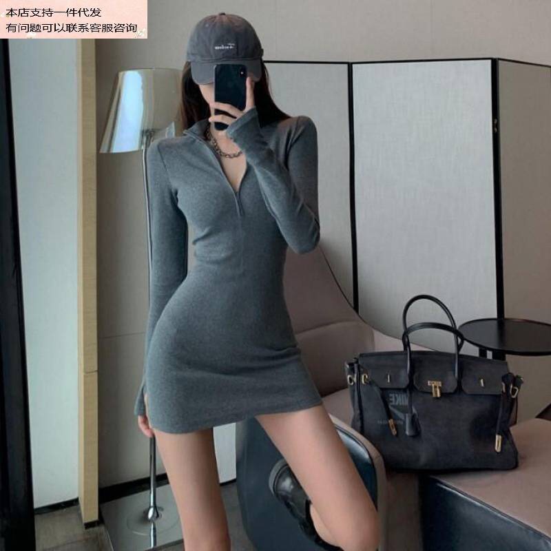 Váy đầm body ôm sát có phối khóa kéo, cổ ba phân thiết kế sang chảnh, cuốn hút, form chuẩn đẹp, hợp thời trang | BigBuy360 - bigbuy360.vn