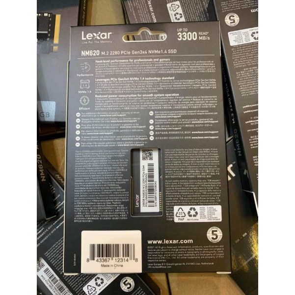 Ổ cứng SSD M2 PCIe Lexar NM620 256GB 512GB NVMe 2280 Gen 3x4- Bảo hành 3 năm
