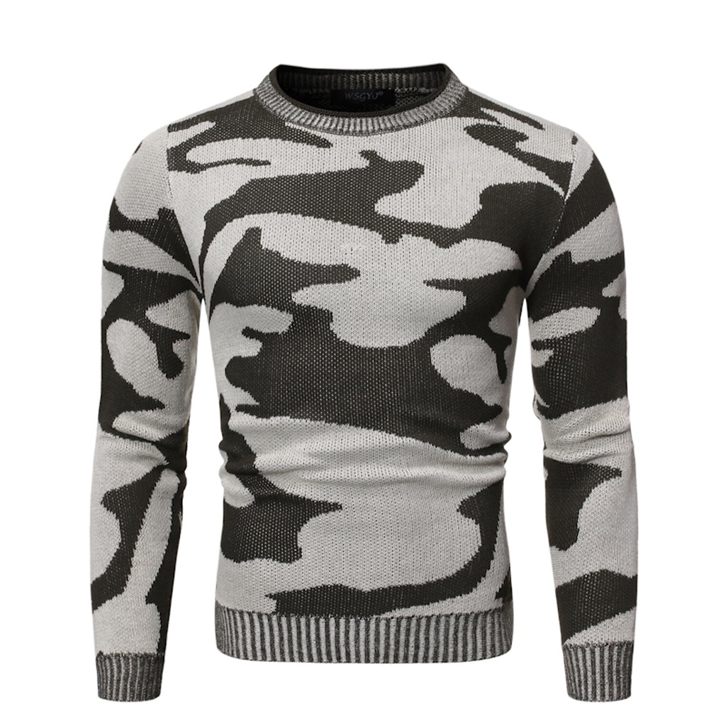 Áo Khoác Cardigan Nam Tay Dài Màu Xám Đỏ Họa Tiết Rằn Ri