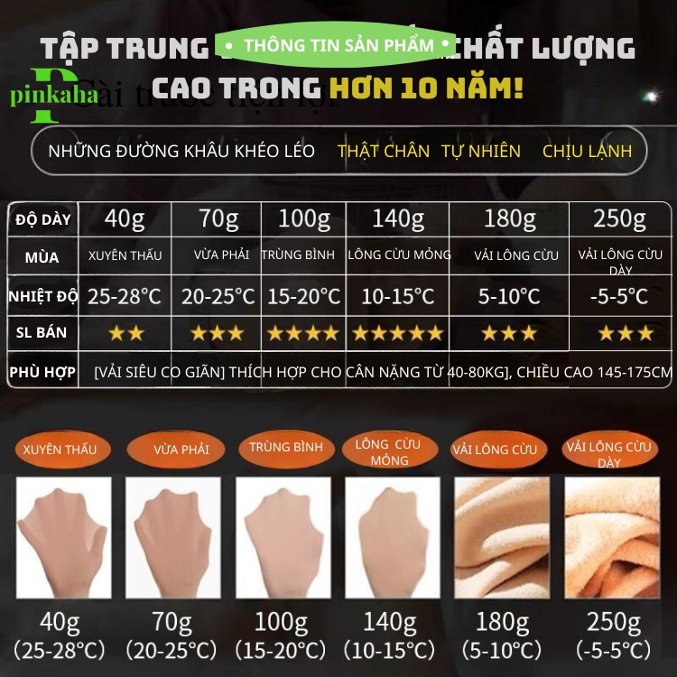 Quần tất nữ che khuyết điểm thon gọn da chân siêu dai siêu bền đẹp vớ da dày lót nhung thật chân loại 1 PINKAHA