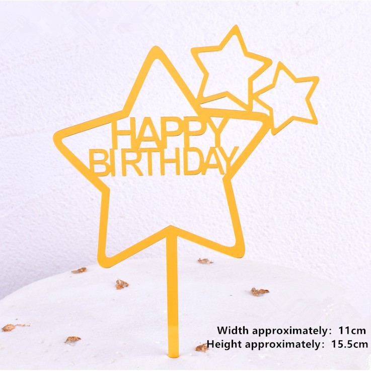 1 Thẻ Trang Trí Bánh Kem Sinh Nhật Bằng Acrylic