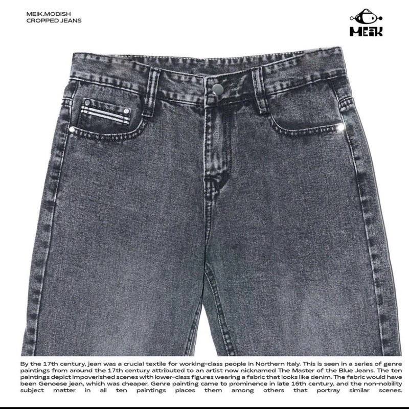 Quần bò Metal cropped Meik.mosh chất liệu jean local brand