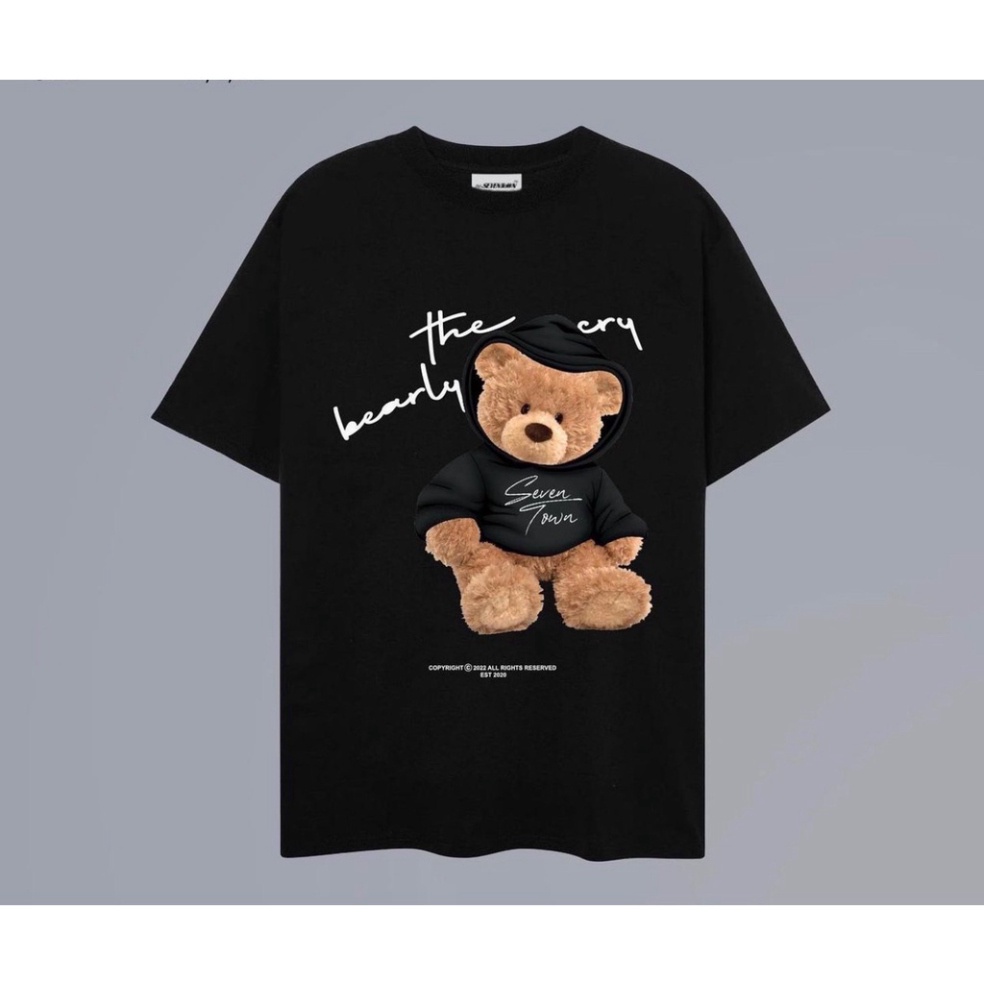 Áo thun tay lỡ swin teddy cho bé , áo phông gia đình unisex , TP KIDs MSP 1245