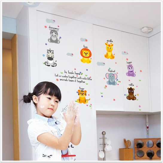 Decal trang trí thú cưng vui học tiếng anh