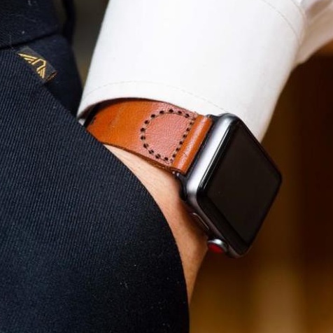Dây Apple Watch Da Bò Thật Rất Đẹp Handmade - Ram leather Pilot Vachetta