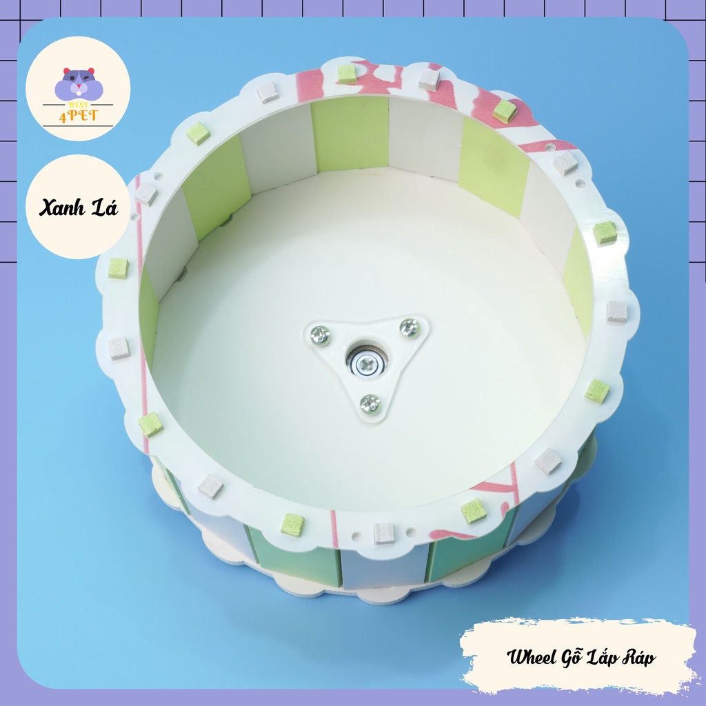 Wheel chạy gỗ lắp ráp cho Hamster - CHƯA BAO GỒM ĐẾ !!!
