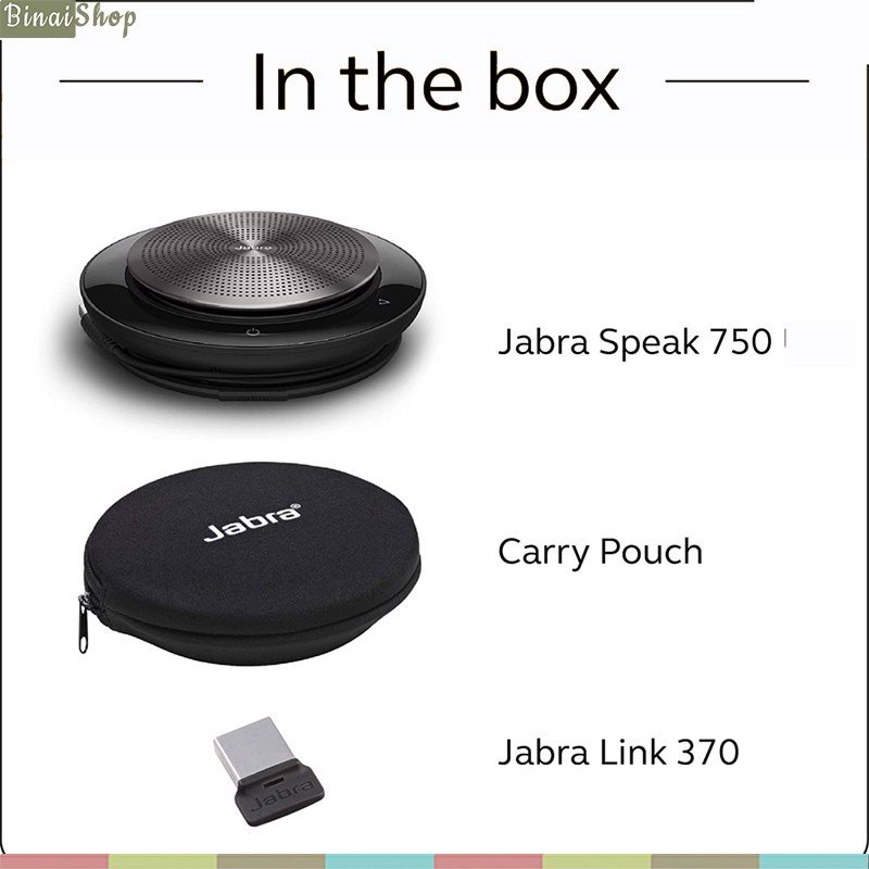 Jabra 750 MS - Micro Kèm Loa Hội Nghị Trực Tuyến Cho Nhóm 6 Người, Tích Hợp Microsoft Teams, Kết Nối Bluetooth Trong 30m