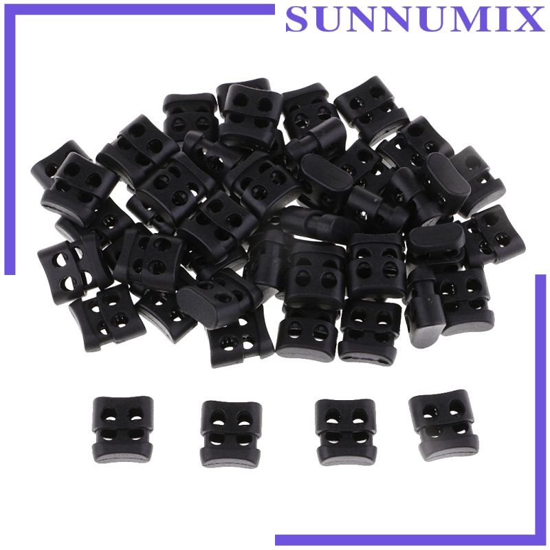 Set 50 Khóa Dây Giày / Túi Xách Bằng Nhựa Hai Lỗ Tiện Dụng
