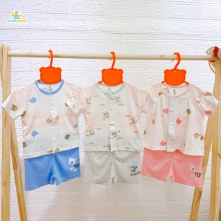 Bộ quần áo cộc tay cài giữa Moon chất vải petit siêu mềm